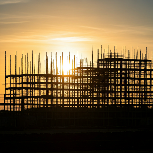Construction site silhouette